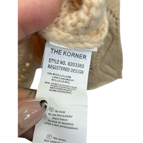 The Korner Women Pullover Sweater Beige Size M/L New NWT Wool Blend - Picture 10 of 12